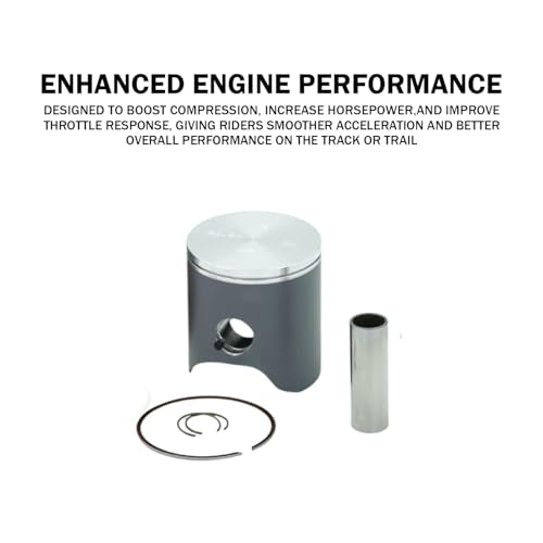 Meteor Piston Kit for KTM SX 125 (2001-2025), 53.96 mm Diameter High Performance Piston for Dirt Bike, Durable Forged Replacement with Rings, Wrist Pin & Circlips, Engine Rebuild Kit for Maximum Power