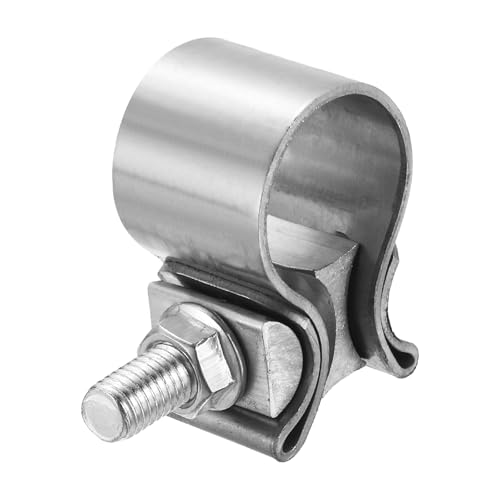 HARFINGTON 410 Stainless Steel Exhaust Clamp 1.18" Butt Joint Narrow Band Muffler Seal Exhaust Narrow Lap Butt Clamps for Pipes Mufflers Converters System Repair, Silver - size: Range 30-38 mm, Band Width 30mm