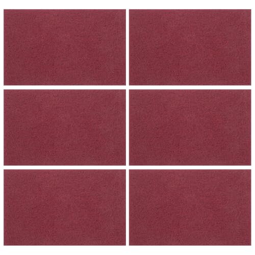 6 Pack 6"x5" Maroon Purpose Scouring Pad Reusable Hand Scuff Pads