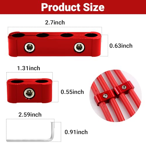 12-Piece Spark Plug Wire Separator and Holder Set (red) - color: red
