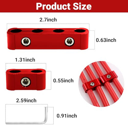 12-Piece Spark Plug Wire Separator and Holder Set (red) - color: red