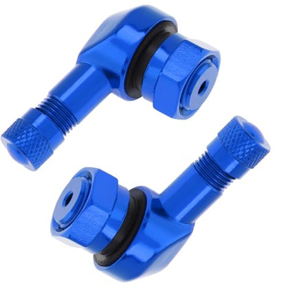 90° Tire Valve Stems 11.3mm Aluminum Forged for Scooter E-Bike ATV - color: Blue