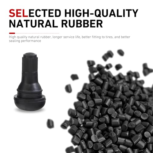 5 PCS TR412 Tire Tubeless Valve Stems, Short Black Rubber Snap-In Tire Valve Stem, Standard 0.453 Inch Rim Holes Replacement for Car, Truck, SUV, Trailer - size: 5 PCS #TR412