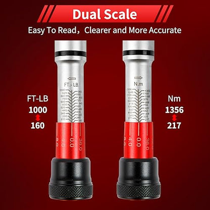 Hairich 3/4- Drive Click Torque Wrench,48 Tooth, 160-1000ft.lb/217-1356Nm - size: 3/4" 160-1000 FT.LB