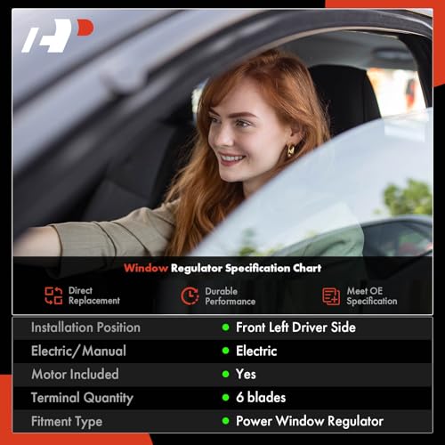 A-Premium Front Driver Side Power Window Regulator with Motor (6-Pin)