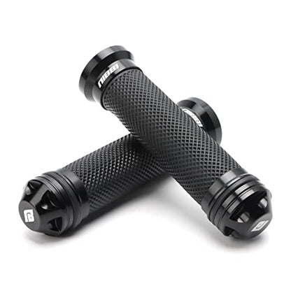 NIBBI Motorcycle Hand Grips, Racing CNC Aluminum & Soft Rubber Handlebar,7/8" Handle Grips for ATV GY6 Scooter - color: Black
