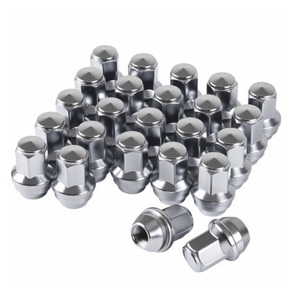 24pcs M14x1.5 Lug Nuts 14x1.5 Chrome Lug Nuts Large Acorn Seat Lug Nut One-Piece Design for 2015-2023 Ford F-150 F150 Expedition Lincoln Navigator OEM Factory Wheels