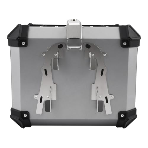 TCT-MOTORPARTS Aluminum 45L Top Case Trunk Tail Box+Luggage Mount Rack Fits for BMW R1200GS LC ADV 2014-2019 R1250GS LC 2019-2023 - color: Chrome Tail Luggage Box (45L)+Rack