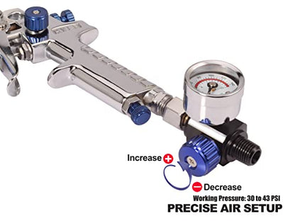 Dynastus Touch Up 5 oz HVLP Air Spray Gun Auto Car Detail Paint Sprayer Spot Repair, with Regulator