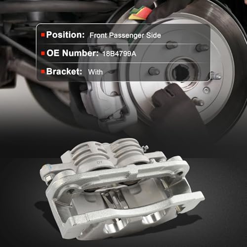 cciyu Front Right Disc Brake Caliper Assembly w/Bracket 18B4799A - size: Front Right[18B4799A]