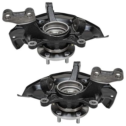 Detroit Axle - Front Steering Knuckles & Wheel Hub Bearings Drilled Rotors - size: 6PRU48638/KIT