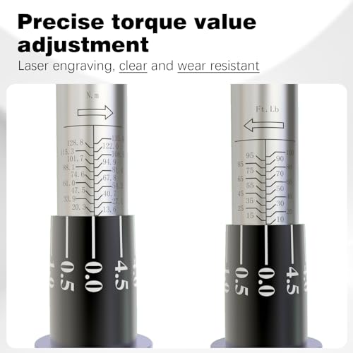 SuZhi 3/8 Inch Drive Torque Wrench 10-100ft.lb/13.6-135.6Nm, 72 Teeth, Longer 18.3'' Alloy Aluminum & Cr-Mo Material for Car Wheel nut (usually 88 ft lb) & Motorcycle, Spark Plug, Oil change - size: 3/8'' 1pc