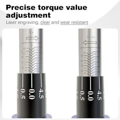 SuZhi 3/8 Inch Drive Torque Wrench 10-100ft.lb/13.6-135.6Nm, 72 Teeth, Longer 18.3'' Alloy Aluminum & Cr-Mo Material for Car Wheel nut (usually 88 ft lb) & Motorcycle, Spark Plug, Oil change - size: 3/8'' 1pc