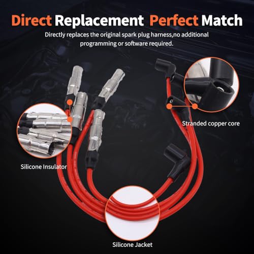 New 8MM Spark Plug Wire Set 27588 Compatible with VW Beetle - style: 27588