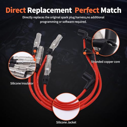 New 8MM Spark Plug Wire Set 27588 Compatible with VW Beetle - style: 27588