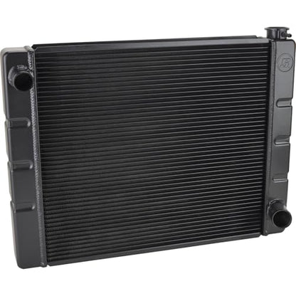 Speedway Motors Universal Aluminum Radiator, 26 Inch, Black, High-Performance Cooling with Dual 1” Rows, Single Pass Style, CNC Billet Filler Neck, Compatible with Chevy SBC/BBC - size: 26 Inch