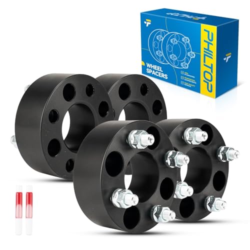 PHILTOP 4x4 ATV Wheel Spacers, Lug-Centric Wheel Spacer 2 inch for EZ Go - color: Black, size: 4x4"-62mm-1/2"x20-2"-4pcs