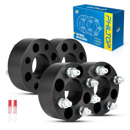 PHILTOP 4x4 ATV Wheel Spacers, Lug-Centric Wheel Spacer 2 inch for EZ Go - color: Black, size: 4x4"-62mm-1/2"x20-2"-4pcs