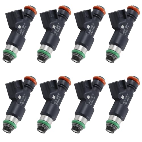 FJ977 Fuel Injector Set 8Pcs 4Holes, Compatible with 2007-2009 Chevrolet GMC Tahoe Suburban Avalanche Silverado Express 1500 Yukon Savana 1500 Sierra 1500 5.3L V8 Engine, Replace# 217-2436