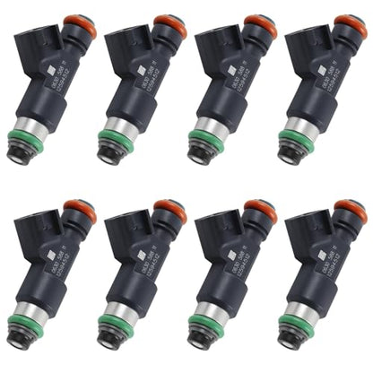 FJ977 Fuel Injector Set 8Pcs 4Holes, Compatible with 2007-2009 Chevrolet GMC Tahoe Suburban Avalanche Silverado Express 1500 Yukon Savana 1500 Sierra 1500 5.3L V8 Engine, Replace# 217-2436