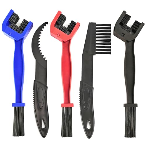 5PCS/Set Bike or Motorcycle Chain Washer, Cleaning Brush Bicycle Chain Cleaning Tool Set,Bike Chain Crankset Brush,Motorcycle Washer Cleaner Brush Tools