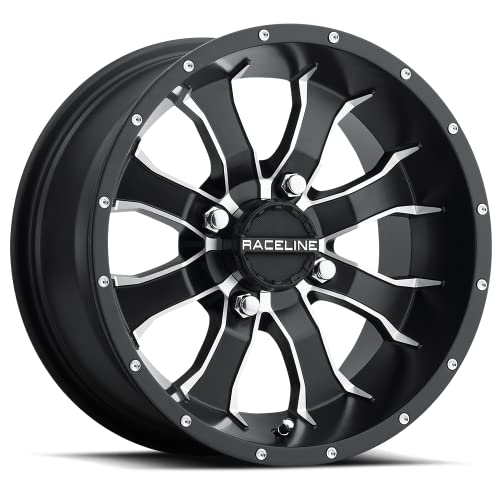 Raceline Wheels A77 MAMBA UTV/ATV Wheel Black Machined Finish 14x7" 4x110", -47 mm offset/(2.15"B/S) - color: BLACK w/MACHINED FACE, size: 14x7" inches, 4X110, -47/2.15"