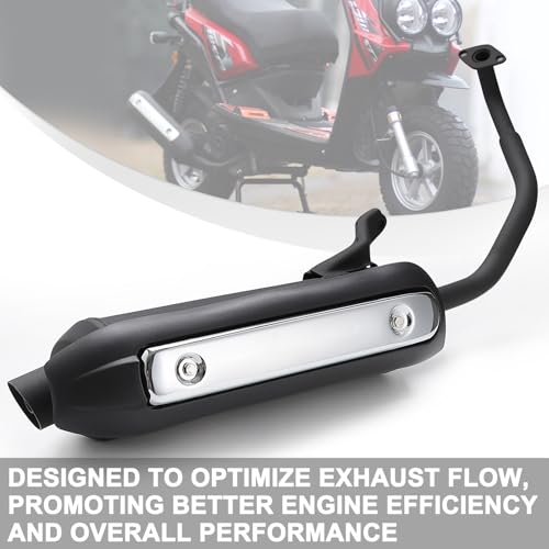 Minho Muffler Exhaust Header Tail Pipe Fits for Gy6 125cc 150cc TaoTao Vitacci Spark Zoom 150 Gas Engine Scooters Ideal for Moped Gator 150 f2 Riders
