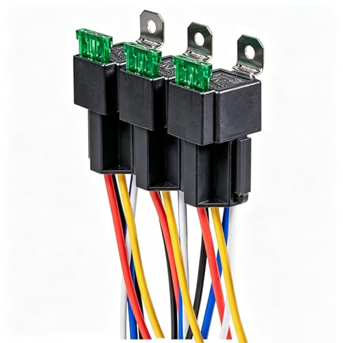 Gebildet 12V Fuse Relay Switch 12 AWG Harness Set with Built-in Diode- 30A ATO/ATC Blade Fuse, 5-Pin SPDT Automotive Electrical Relays (Pack of 3) - style: 12V-5pin(fuse)-1