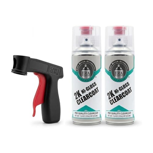 ERA Paints 2K High Gloss Clear Coat Spray/Aerosol Can – Professional Quality & Finish - Easy to Use – Best Value (2 Spray Can w/Can-Gun1) - style: 2 Spray Can w/Can-Gun1