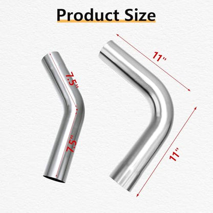 LCGP 3" Stainless Steel Custom Exhaust Kit Tubing Mandrel Bend Pipe Elbow Straight Pipe U-Shaped Pipe 8 Pcs - size: 3", style: Stainless Steel