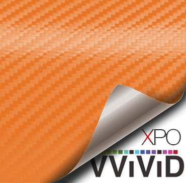VViViD Dry Carbon Fibre Detailing Vinyl Wrap Tape 2" x 20ft DIY Roll (Orange) - color: Carbon Fiber Orange