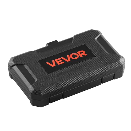 VEVOR Engine Cylinder Compression Tester Kit, Pressure Gauge Range of 10-200 PSI, Compression Tester Kit with 4 Adapters, Straight & Angled Extended Metal Tubes for Automotive Cars and Motorcycles