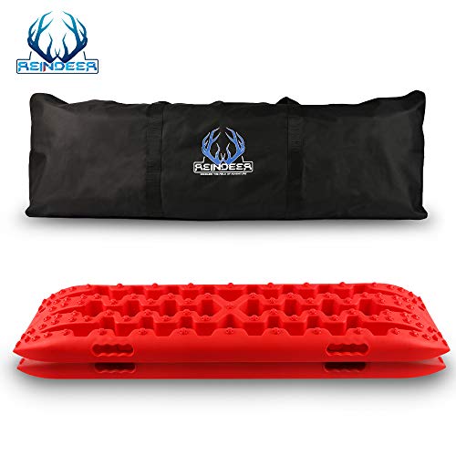 REINDEER Traction Boards Tracks Recovery Red with Mounting Plates Bag - color: Red with Accessories, size: Standard