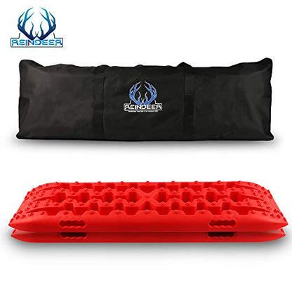 REINDEER Traction Boards Tracks Recovery Red with Mounting Plates Bag - color: Red with Accessories, size: Standard
