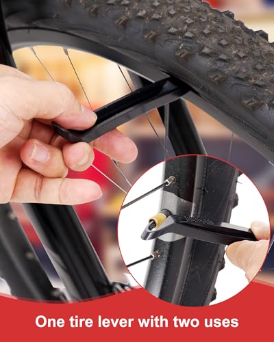 Bike Tire Repair Kit, Bicycle Inner Tube Puncture Patch Kits with 20 PCS Vulcanizing Patches, User Manual, Metal Rasp and Tire Lever, Bike Patch Kit for Mountain and Road Bike