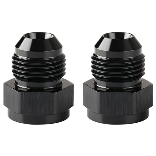 6AN Female to 8AN Male Flare Expander Fitting Adapter Aluminum Black, Pack of 2 - color: Black - 2pcs, size: 6AN Female to 8AN Male