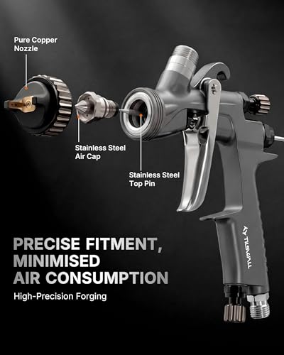 Tilswall Pinto LVLP Spray Gun for Automotive, Premium Kit - color: Gray