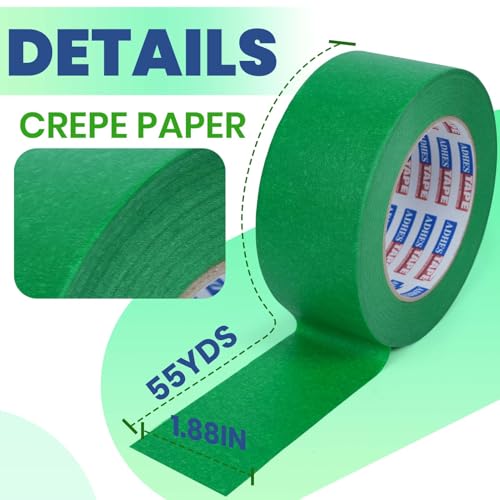ADHES Green Masking Tape 1.88in x 55yds x 5rolls - size: 1.88in x 55yds