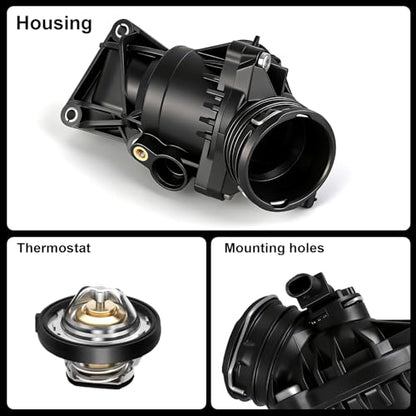 Engine Coolant Thermostat Housing Assembly with Gasket Compatible with Mercedes-Benz C300 C350 CLS400 GLE350 GLK350 ML350 R350 SLK350 3.5L,Replaces#902-5844 A2762000115 2762000515 - size: 902-5844