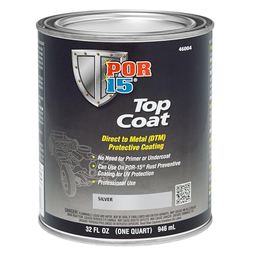 POR-15 Top Coat Paint, Direct to Metal Paint, Long-term Sheen and Color Retention, 32 Fluid Ounces, Silver