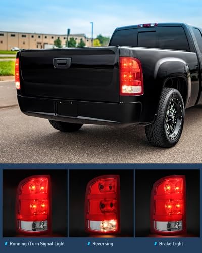 Nilight Taillight Assembly Compatible with 2007-2013 GMC Sierra 1500 - color: Driver Side