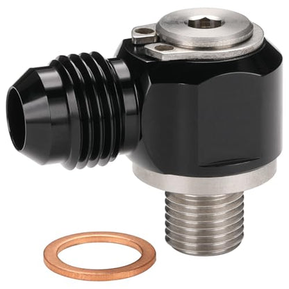 6AN Male Flare Banjo to M10x1.0 Stainless Steel Banjo Bolt Assembly Fitting Adapter Black - size: 6AN to M10x1.0