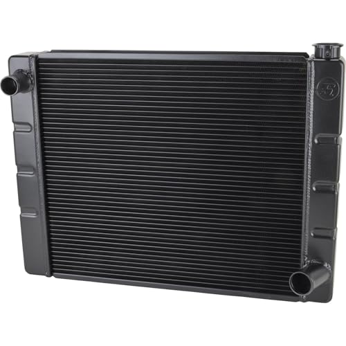 Aluminum Radiator Universal for Chevy SBC BBC, 22", Dual Row, Black - size: 22 Inch