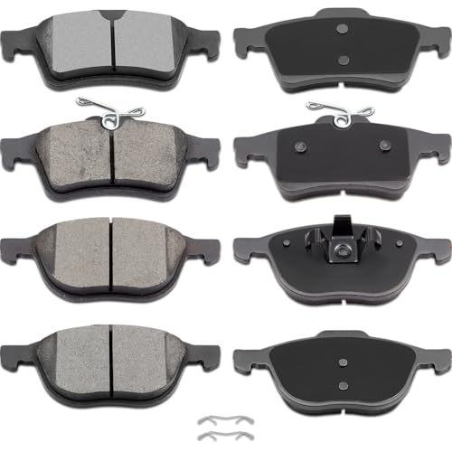 ECCPP 8pcs D1044 D1095 Ceramic Disc Brake Pads For Ford For Focus 2012-2018 - size: Front D1044-7947 + Rear D1095-7874