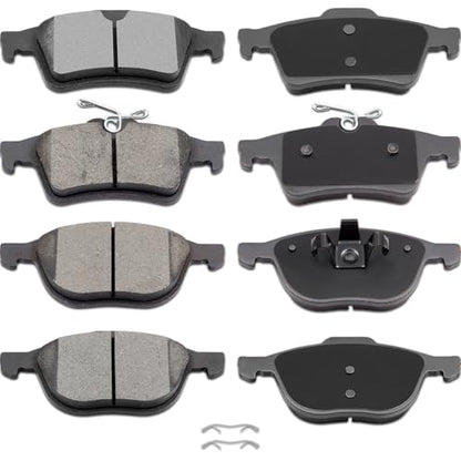 ECCPP 8pcs D1044 D1095 Ceramic Disc Brake Pads For Ford For Focus 2012-2018 - size: Front D1044-7947 + Rear D1095-7874