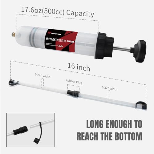Thorstone 500cc Fluid Extractor Pump with 2pcs 22cm PVC Suction Tubes - size: 500cc