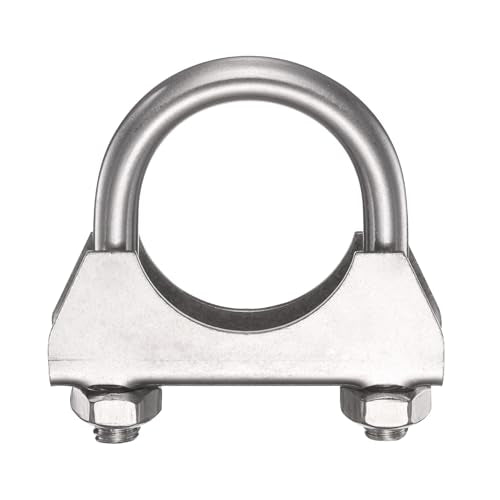 HARFINGTON U Bolt Muffler Exhaust Clamp 33mm/1.3" 304 Stainless Steel U-Bolt Clamps Muffler Tip Hook Saddle Exhaust Clip for Tip Pipes Connection - size: 33mm