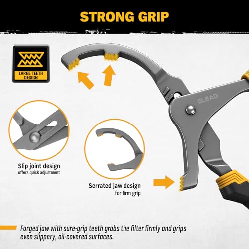 ELEAD Adjustable Oil Filter Wrench Set - 9" & 12" Pliers for Cars, Trucks, Motorcycles - Durable Carbon Steel, Ergonomic Grip, Easy Access Design - style: 9" & 12"
