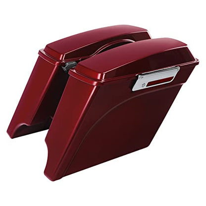 Green-L ABS 5" Stretched Saddlebag Fit for Harley Touring 1993-2013 - color: Red 2#