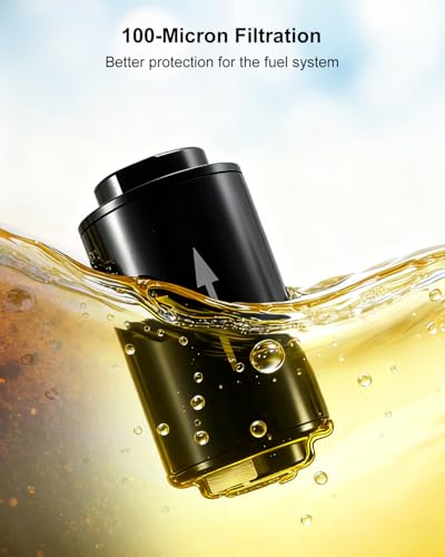 3.5" Length Inline Fuel Filter 100 Micron with 6AN 8AN 10AN Adapter